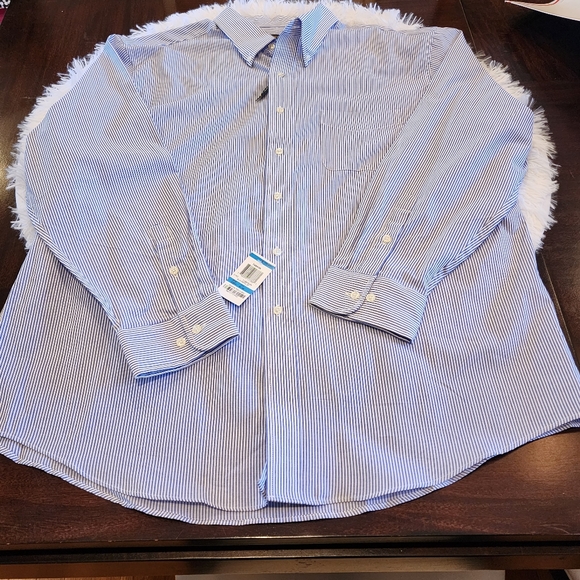 Club Room Men's Shirt Blue Pencil Stripe/ 17 1/2 34-35/ NWT - Picture 9 of 15